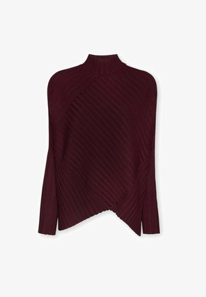 Elena Mirò, MAGLIA AMPIA CON MIX DI COSTE - Maglione - bordeaux