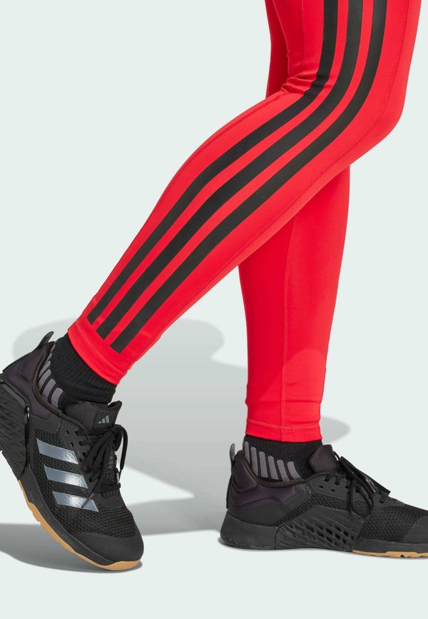 OPTIME 3-STRIPES FULL LENGTH - Leggings - pure ruby2