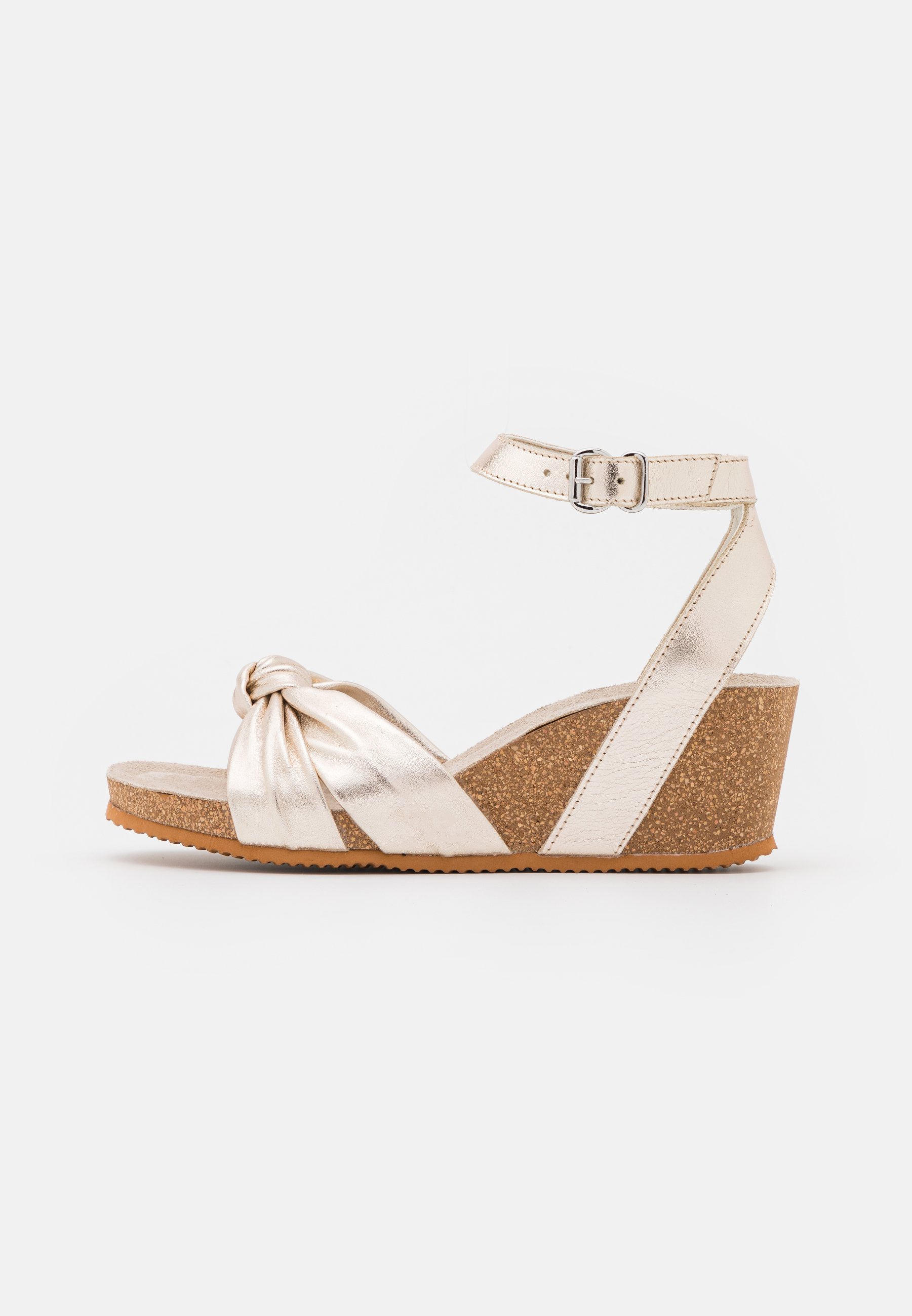 Bullboxer Sandalen met sleehak - platin/goudkleurig - Zalando.nl