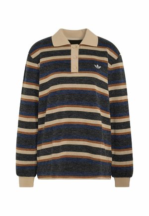 adidas Originals, STRIPE KNITTED POLO - Polo shirt - black