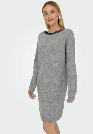 ONLTAMMY LS REVERS - Vestido de punto - light grey melange