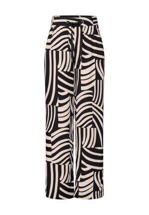Street One GEMUSTERTE WIDE  - Pantaloni - schwarz