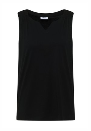 Cecil TOP MIT SPLIT NECK IN UNIFARBE - Débardeur - black