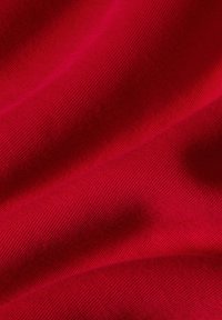 Tela roja con una superficie lisa y texturada, que presenta un ligero brillo. El material está caído, mostrando pliegues y arrugas.