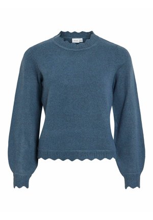 VILA, 14106419 VINIKOLINA O-NECK L/S KNIT TOP - NOOS - Pullover - vintage indigo1