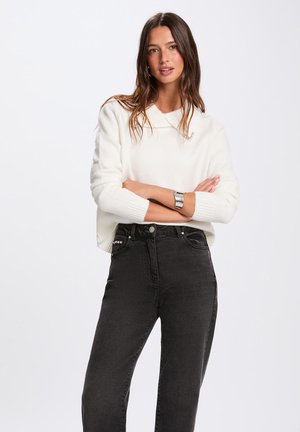 WITH A FOLDED COLLAR - Maglietta a manica lunga - ivoire