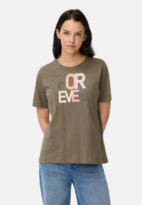 camel active T-SHIRT AUS REINER BAUMWOLLE - T-shirts print - shadow khaki