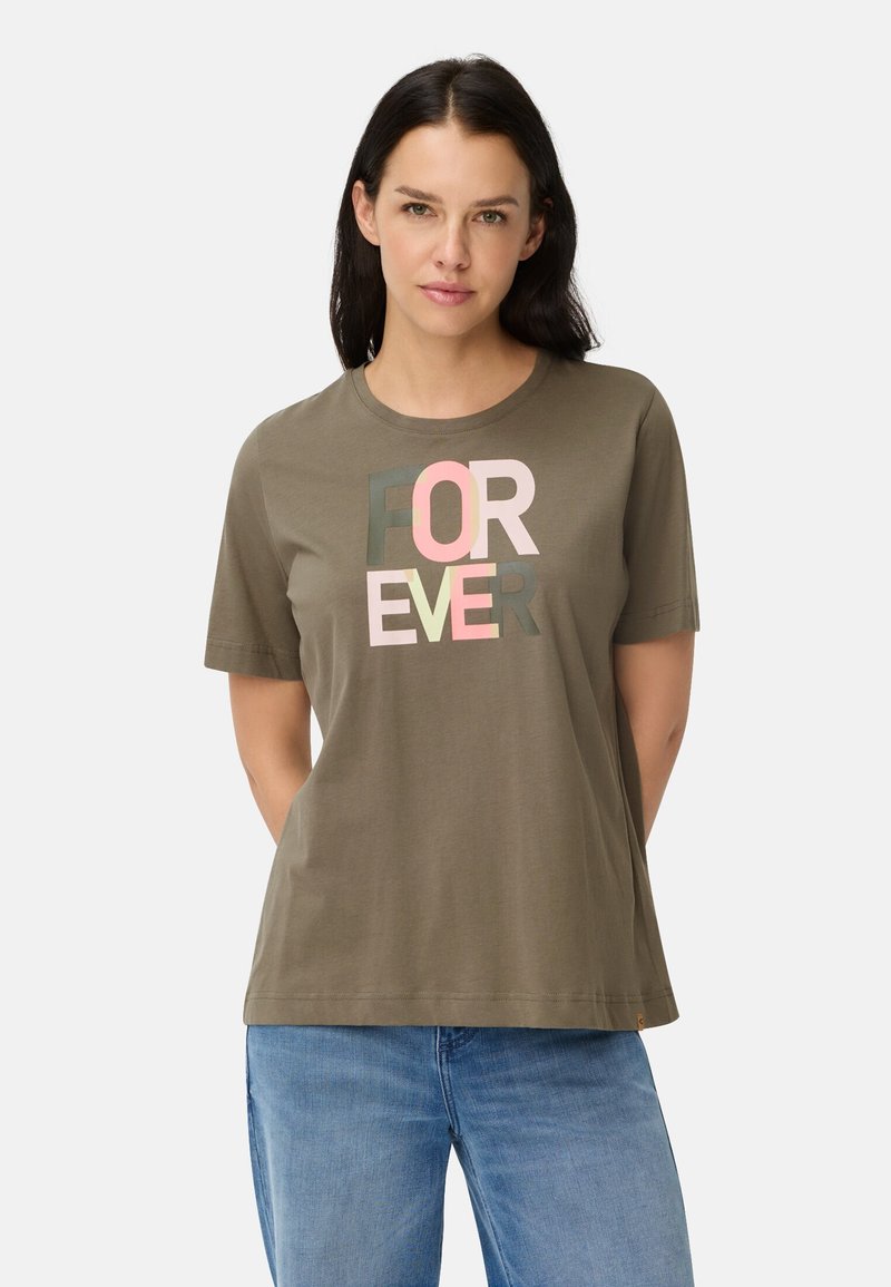 camel active T-SHIRT AUS REINER BAUMWOLLE - T-shirts print - shadow khaki