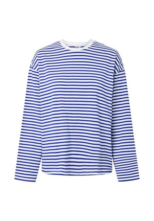 Pieces, PCSADIE LS TOP JRS NOOS - T-shirt à manches longues - cloud dancer stripes bluing