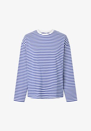 Pieces, PCSADIE LS TOP JRS NOOS - T-shirt à manches longues - cloud dancer stripes bluing