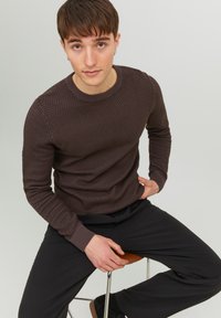 Jack & Jones JJEATLAS CREW NECK - Jersey de punto - seal brown