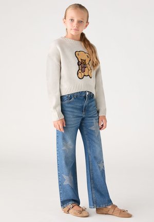 Terranova, PANTALONE JEANS LUNGO CON APPLICAZIONI - Jeans baggy - var blu denim medio