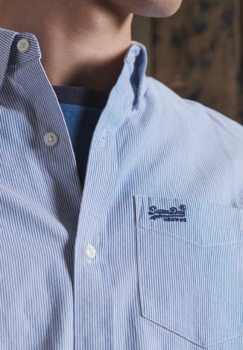Chemise SUPERDRY - Bleu Chiné à Paillettes Et Strass - Taille XS - Occasion TRÈS BON état