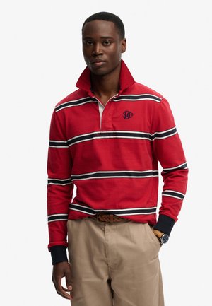 VINTAGE ATHLETIC STRIPE RUGBY - Polo - red stripe