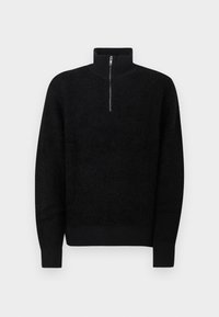 FLUFFY HALF ZIP SWEATER - Jumper - black