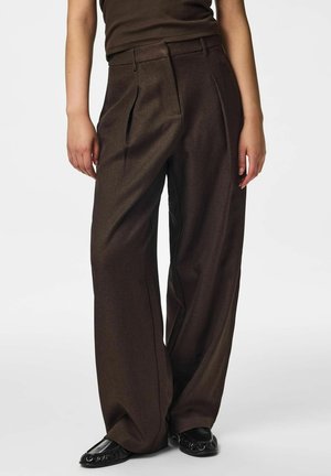Pieces, TROUSERS PCSANNE BARREL - Pantalon classique - morel