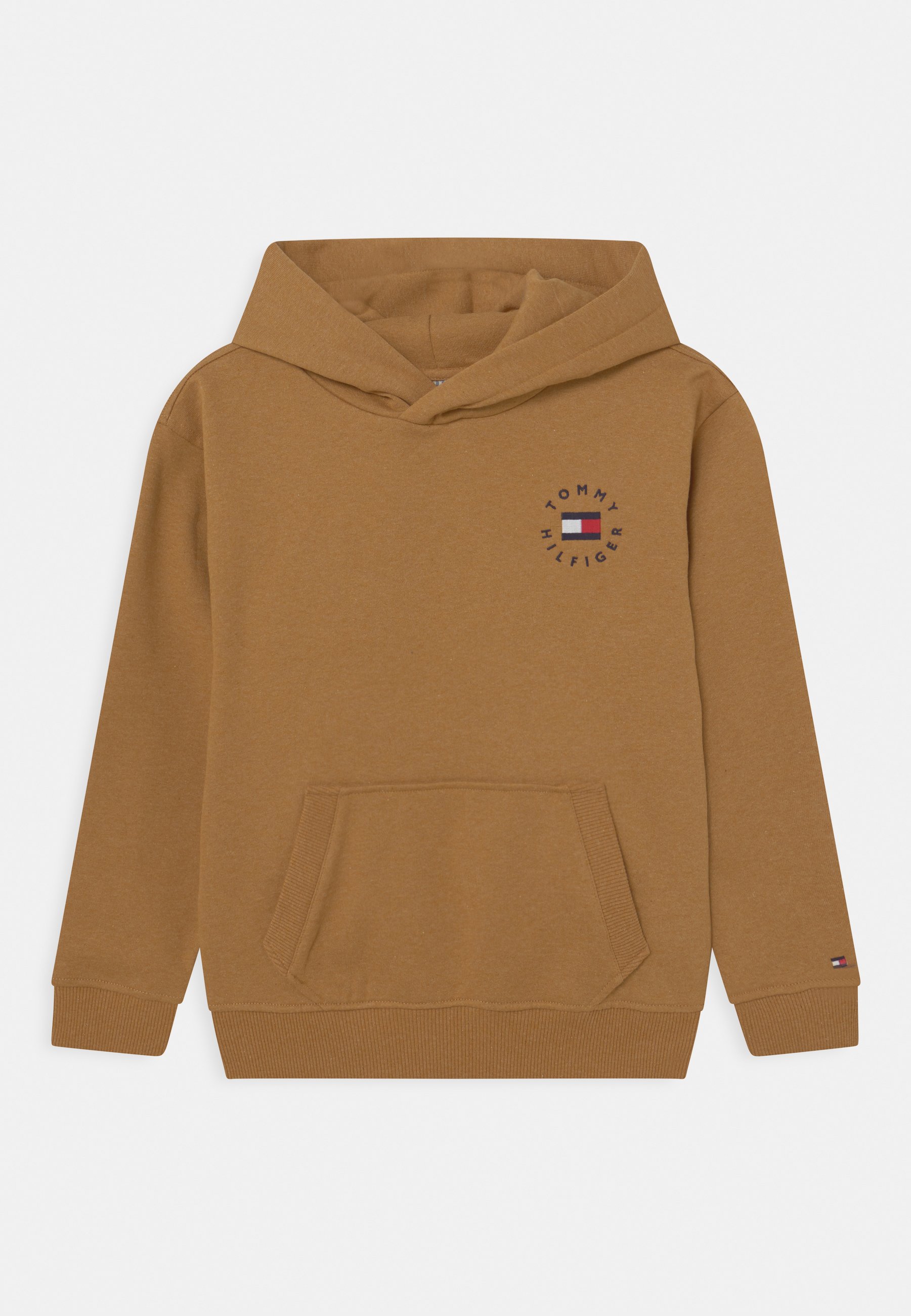 Tommy Hilfiger HERITAGE BADGE HOODIE UNISEX - Felpa - vintage brass  heather/marrone - Zalando