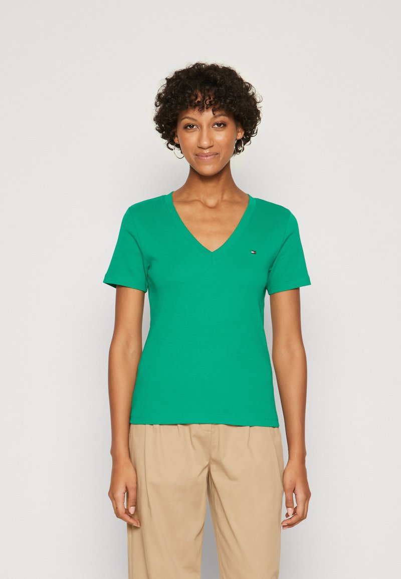 Tommy Hilfiger SLIM CODY - Jednoduché tričko - olympic green
