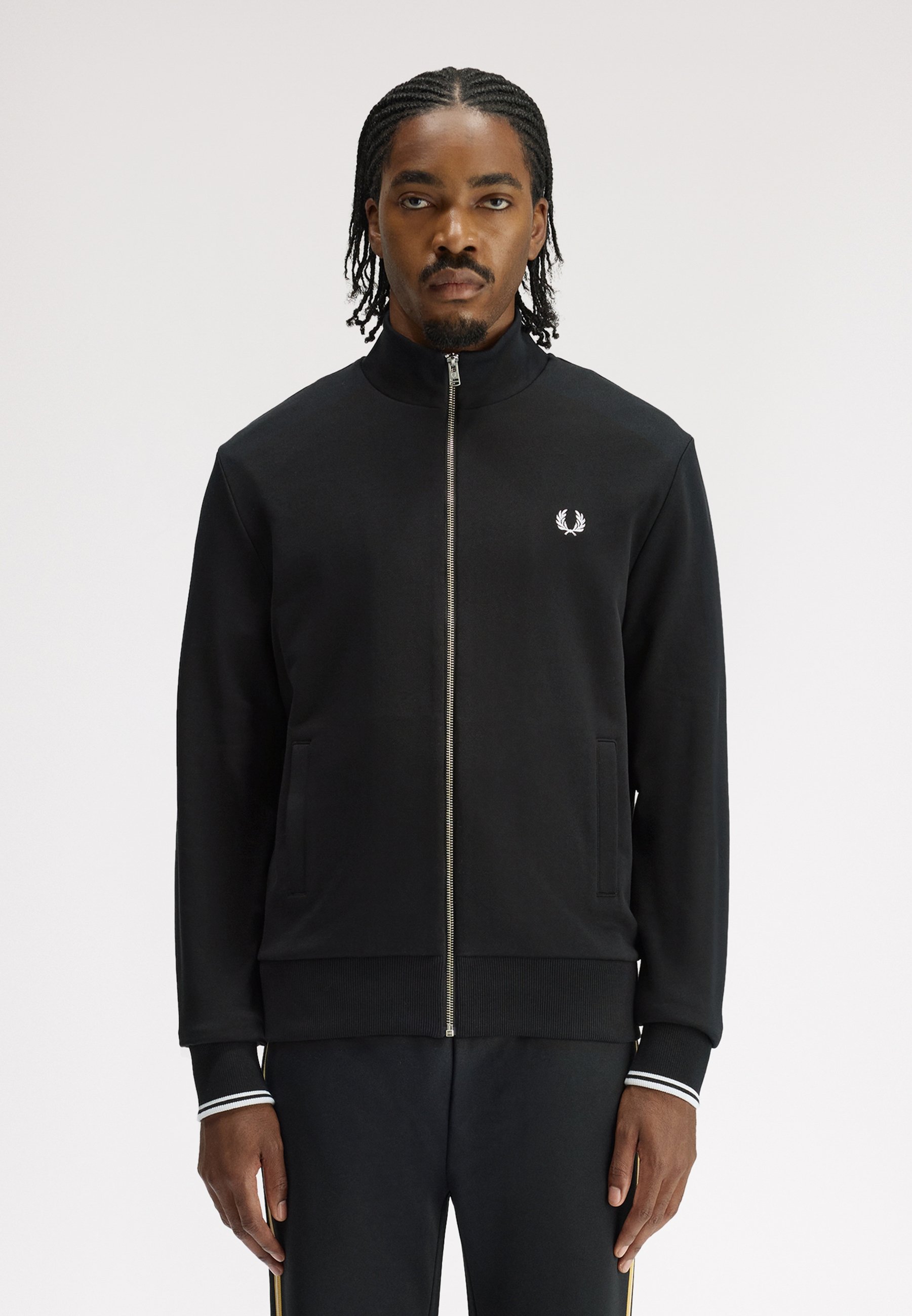FRED PERRY ブラック ジップアップジャケット Fred Perry ZIP THROUGH - Zip-up sweatshirt - black - Zalando.co.uk