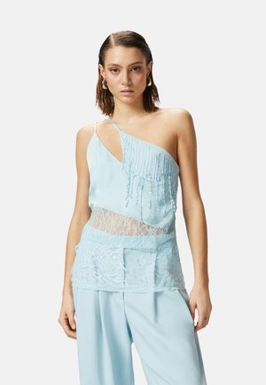 TUCANO RASO E RETE RICAMATA PATCH - Top - light blue