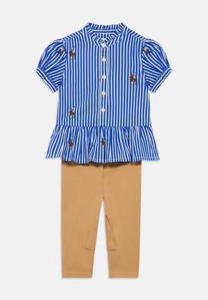 POLO BEAR COTTON SHIRT & LEGGING SET 0-2Y SET - Rochie tip cămașă - blue