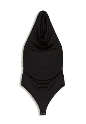 GATHERED HALTER-NECK - BODYSUIT - T-shirts print - black