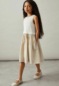Reiss REISS WREN COTTON LAYERED SLEEVELESS MIDI DRESS - Päevakleit - neutral