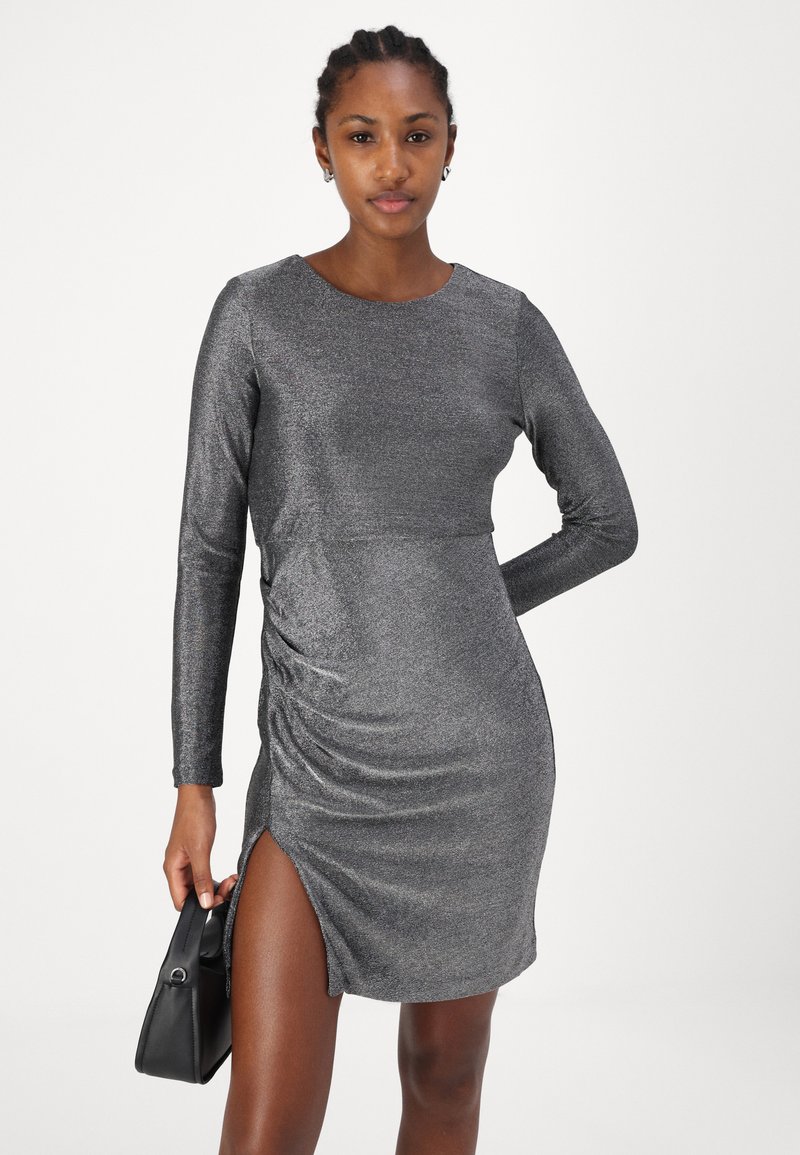 dkny metallic dress DKNY Womens Metallic Cut-Out Bodycon Dress - Black