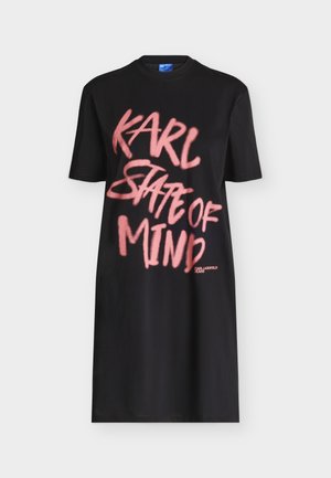 Karl Lagerfeld Jeans, REGULAR KARLISM - Rochie tip tricou - black