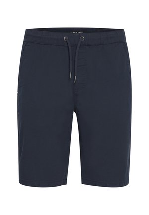 Morske modre kopalne hlače z elastičnim pasom, nastavljivo vrvico, stranskim žepom in gladkim, lahkim materialom.