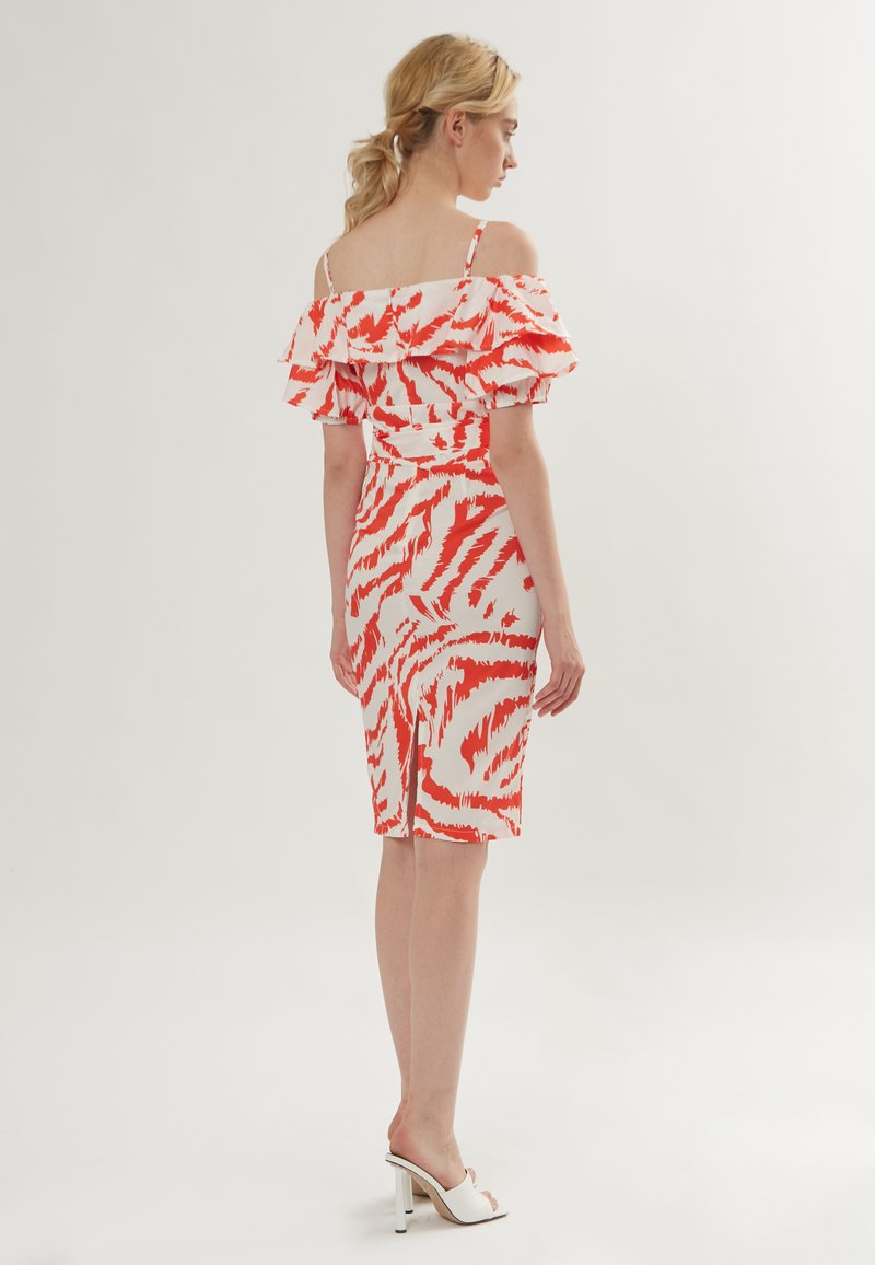 Damen Freizeitkleider | INFLUENCER OFF-SHOULDER Etuikleid mango/orange - CE72065 Damen Freizeitkleider | INFLUENCER OFF-SHOULDER Etuikleid mango/orange - CE72065