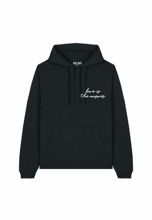 LOVE IS THE ANSWER EMBROIDERY UNISEX OVERSIZE  - Hoodie - black