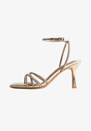 New Look, DIAMANTE STRAP STILETTO SANDALS - Riemensandalette - gold