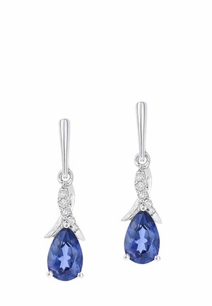 CREATED TANZANITE AND DIAMOND - Naušnice - white gold-coloured