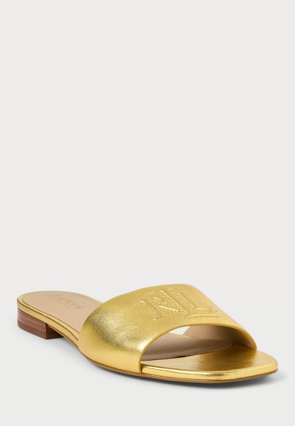 EVERLEY METALLIC LEATHER SLIDE SANDAL - Mules - modern gold2