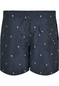 Urban Classics EMBROIDERY - Fürdőnadrág - palmtree midnighnavy/white