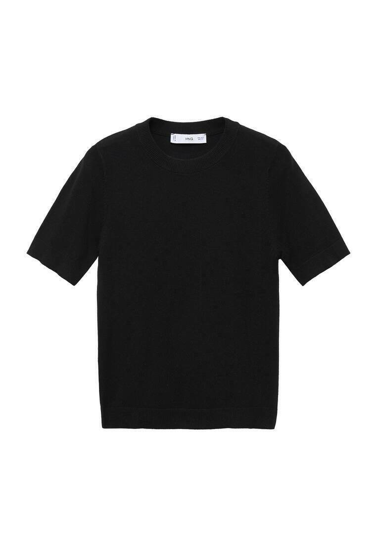 Mango T-shirt Basique Coton Noir Élégant