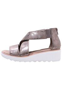 Clarks Keilsandalette - zinn-metallic