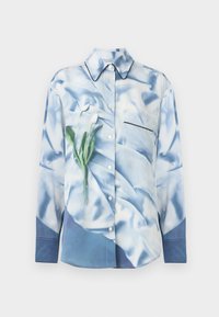 PIPING DETAIL PYJAMA SHIRT - Button-down blouse - ice blue