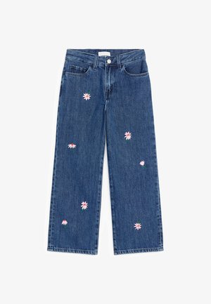 ARKET, ARKET EMBROIDERED WIDE LEG JEANS - Jean boyfriend - dark blue