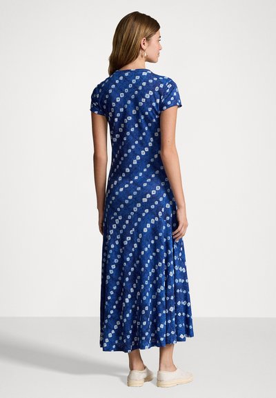 Polo Ralph Lauren BLOCK PRINT COTTON LINEN DRESS - Jerseykjole - blue orbit diamonds
