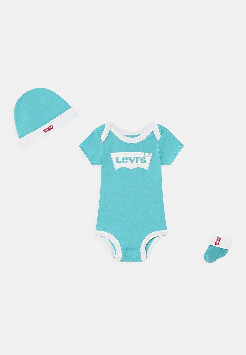 Levi's® BATWING ONESIE HAT BOOTIE UNISEX SET - Presentes para bebé - aqua
