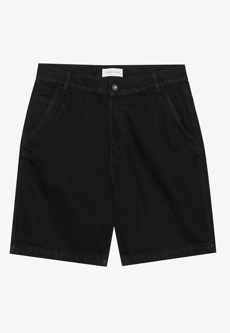 Pier One Jeansshort zwart denim/blackdenim
