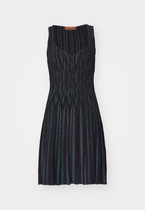 SLEEVELESS SHORT DRESS - Svetríkové šaty - dark tones/multicolor