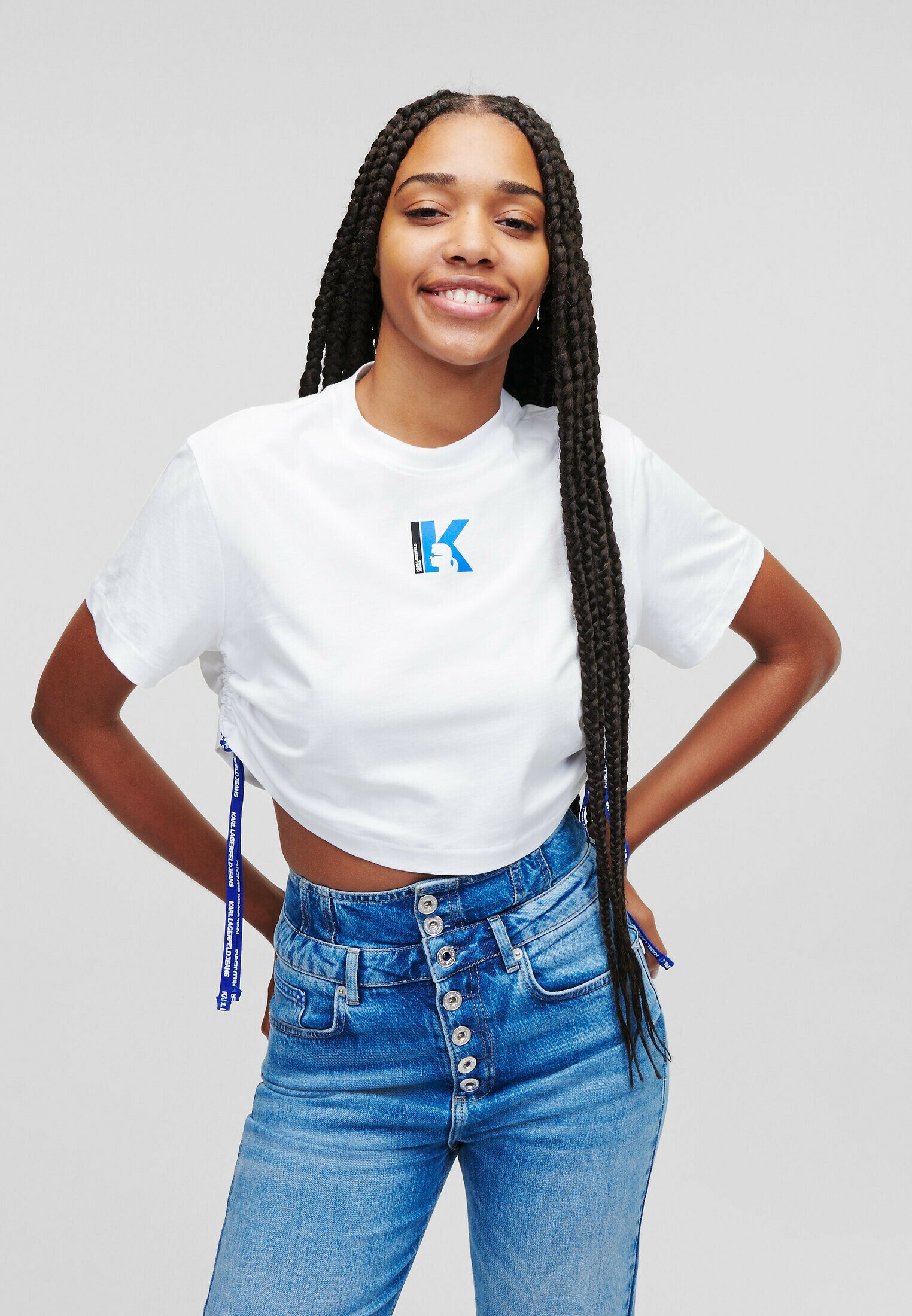 Short De Sport Karl Lagerfeld Jeans - Coupe Régulière, Bordure, 100% Coton Bio, Style Urbain