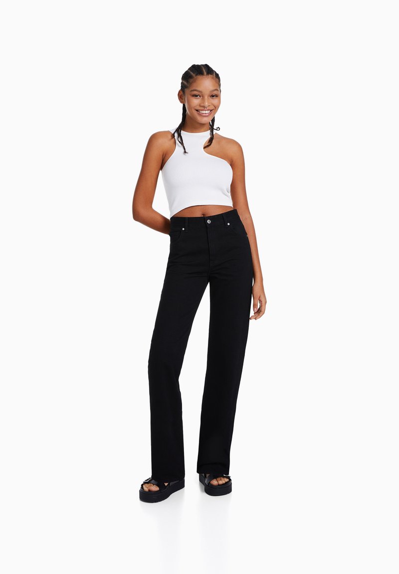 Bershka Straight leg jeans zwart Bershka Straight leg jeans zwart