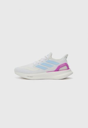 adidas Performance PUREBOOST 5 - Road running shoes - white/glow blue/purple burst