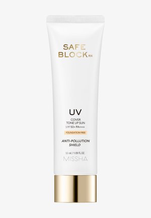 SAFE BLOCK RX UV tone-up solkremtube med SPF 50+ PA++++, anti-forurensningsbeskyttelse, uten foundation, 50 ml fra MISSHA.