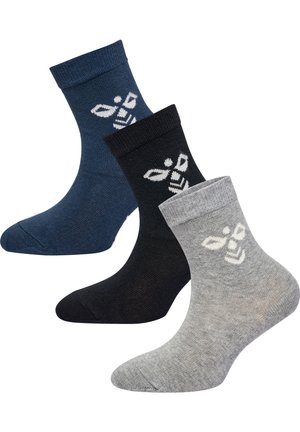 SUTTON 3 PACK - Sportinės kojinės - black/grey melange/blue nights