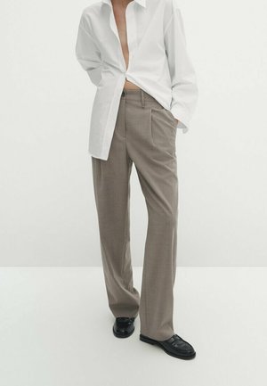 Pantalon classique - mottled light brown